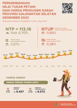 Perkembangan Nilai Tukar Petani Dan Harga Produsen Gabah Januari 2024